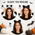 Cat Ears Headband for Women, Soft Plush Halloween Costume Accessory