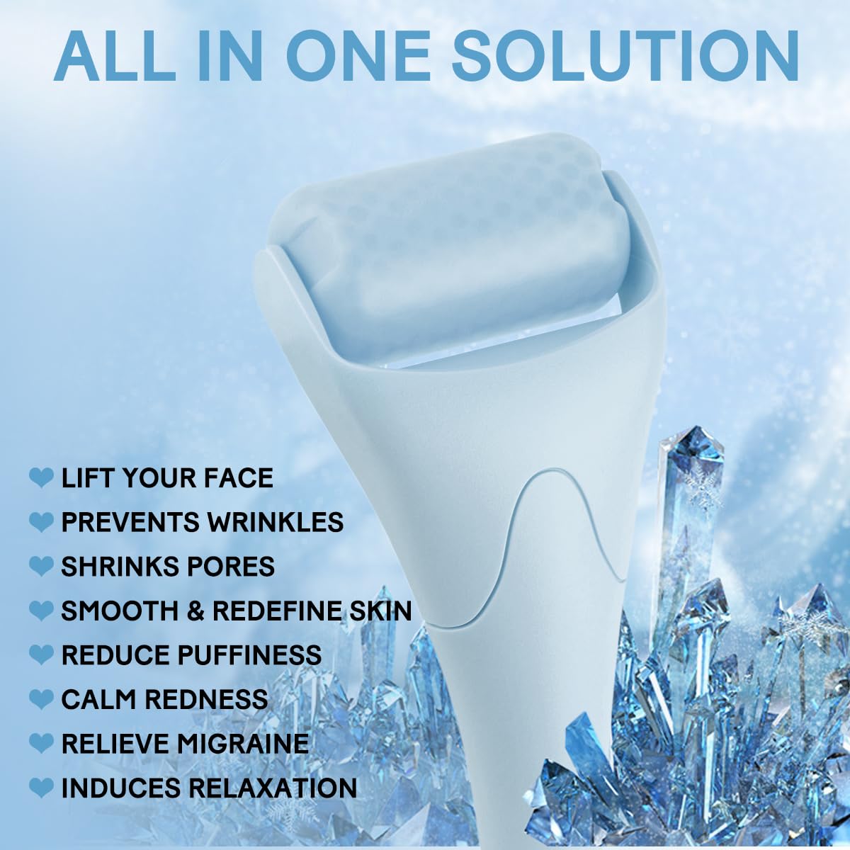 Fronnor Ice Roller for Face,Eyes,Facial Massager Tool,Soothing Skin Care Tool,Cooling Skincare Device for Puffiness,At-Home Spa Gift for Women