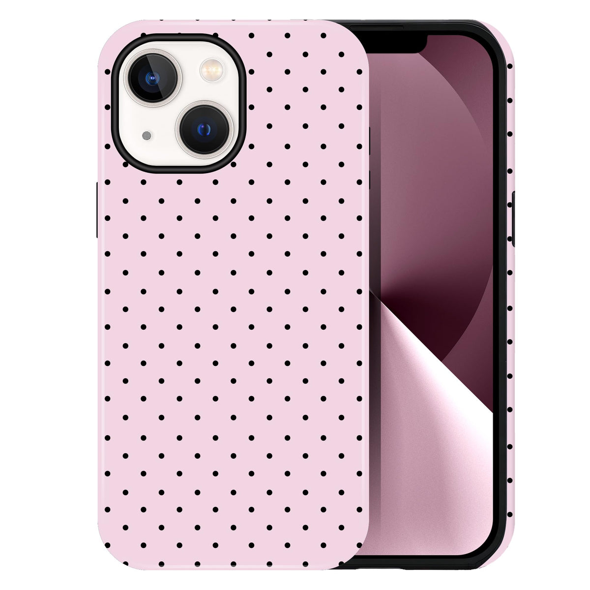 Polka Dot Pattern Phone Case for iPhone 13/14 6.1", Wine
