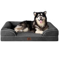 EHEYCIGA Orthopedic Dog Beds Large Sized Dog, Waterproof Memory Foam Pet Bed with Sides, Non-Slip Bottom Large Pet Bed with Washable Removable Cover, Grey