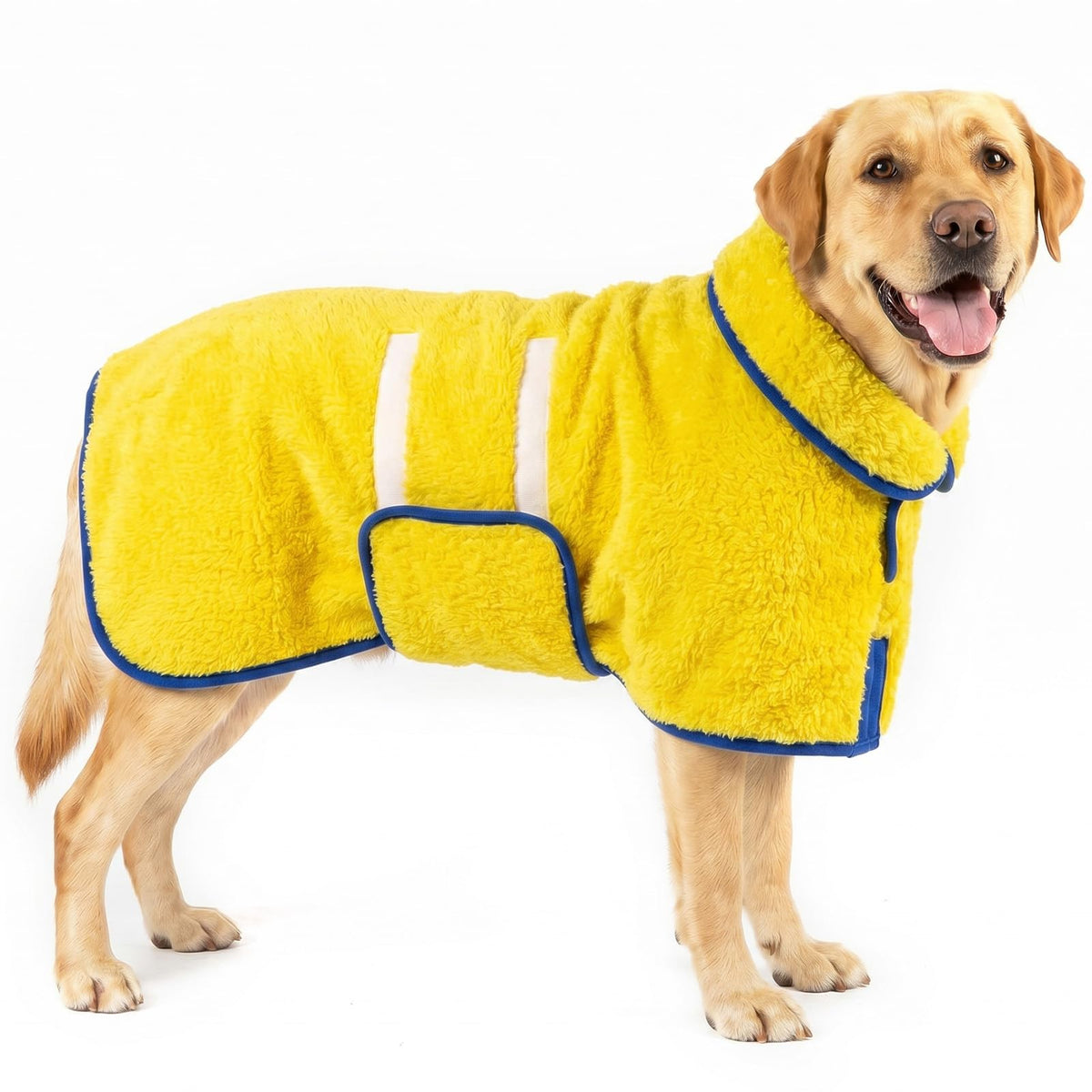 Dog Bathrobe, Super Absorbent for Small to Large Dogs, Dark Blue XL | Dog Robes with Soft Fleece, Warm & Cozy, Adjustable Fit, and Quick Drying Coat for Baths Swimming and Grooming