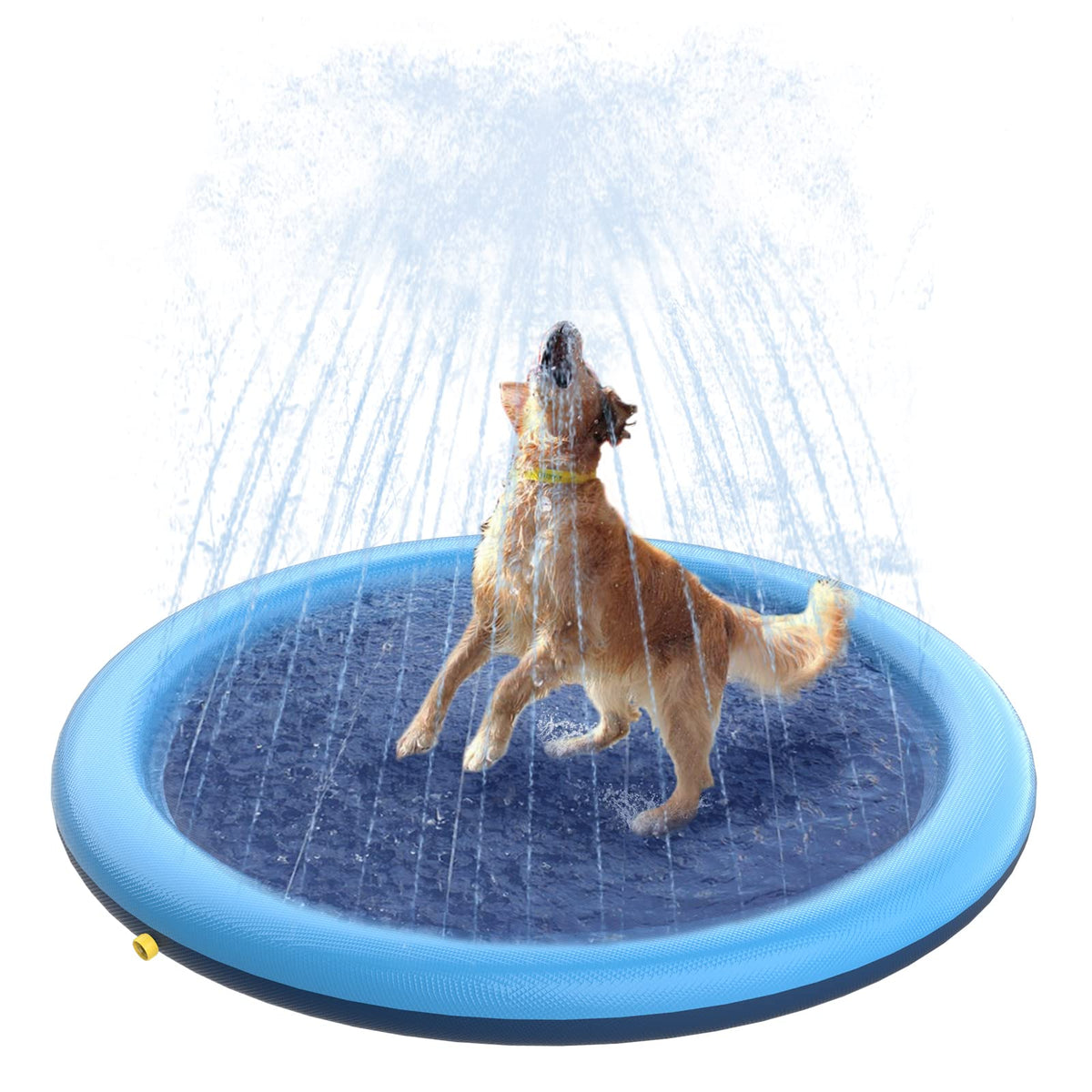Peteast Dog Pool, Anti-Slip Splash Pad for Dogs, 67 in, Blue