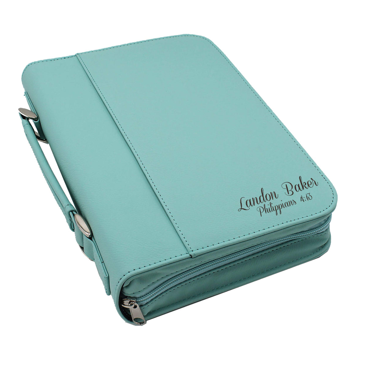 Personalized Bible Cover Holder Case with Carrying Handle for Men and Women (Rawhide with Gold)