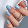 CurvLife Short Oval Chrome Nude Press On Nails, Champagne Pearl, Soft Gel | 32PCS 16 Sizes, Salon-Quality Natural Fake Nails, Curved Fit, 7-14 Day Glue-On Wear, Reusable Stick-On Nails, Press-On Kit