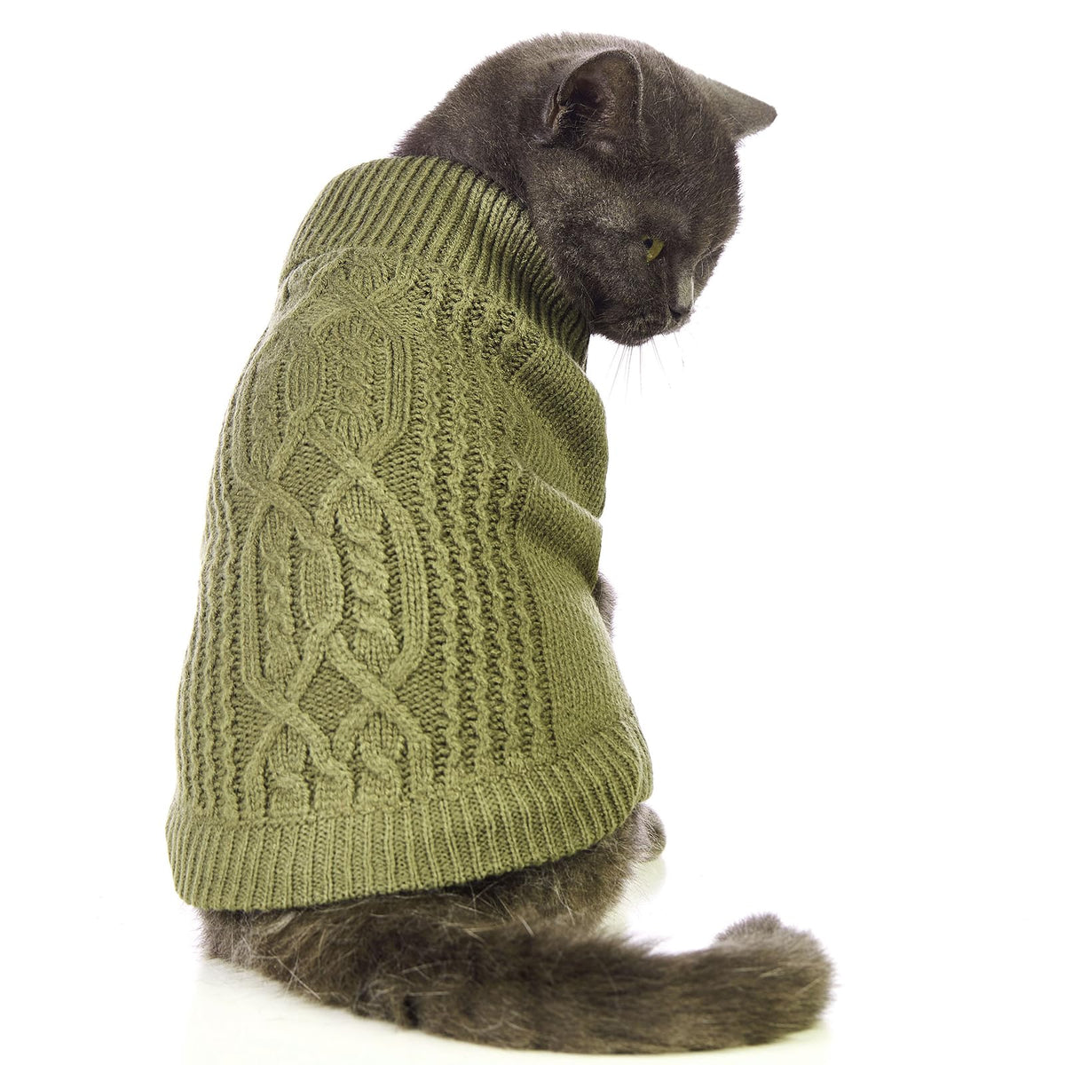 Cat Sweater Stretchy,19 Colors,6 Sizes,Snug Winter (Maple Leaf Red, Medium, Vest)