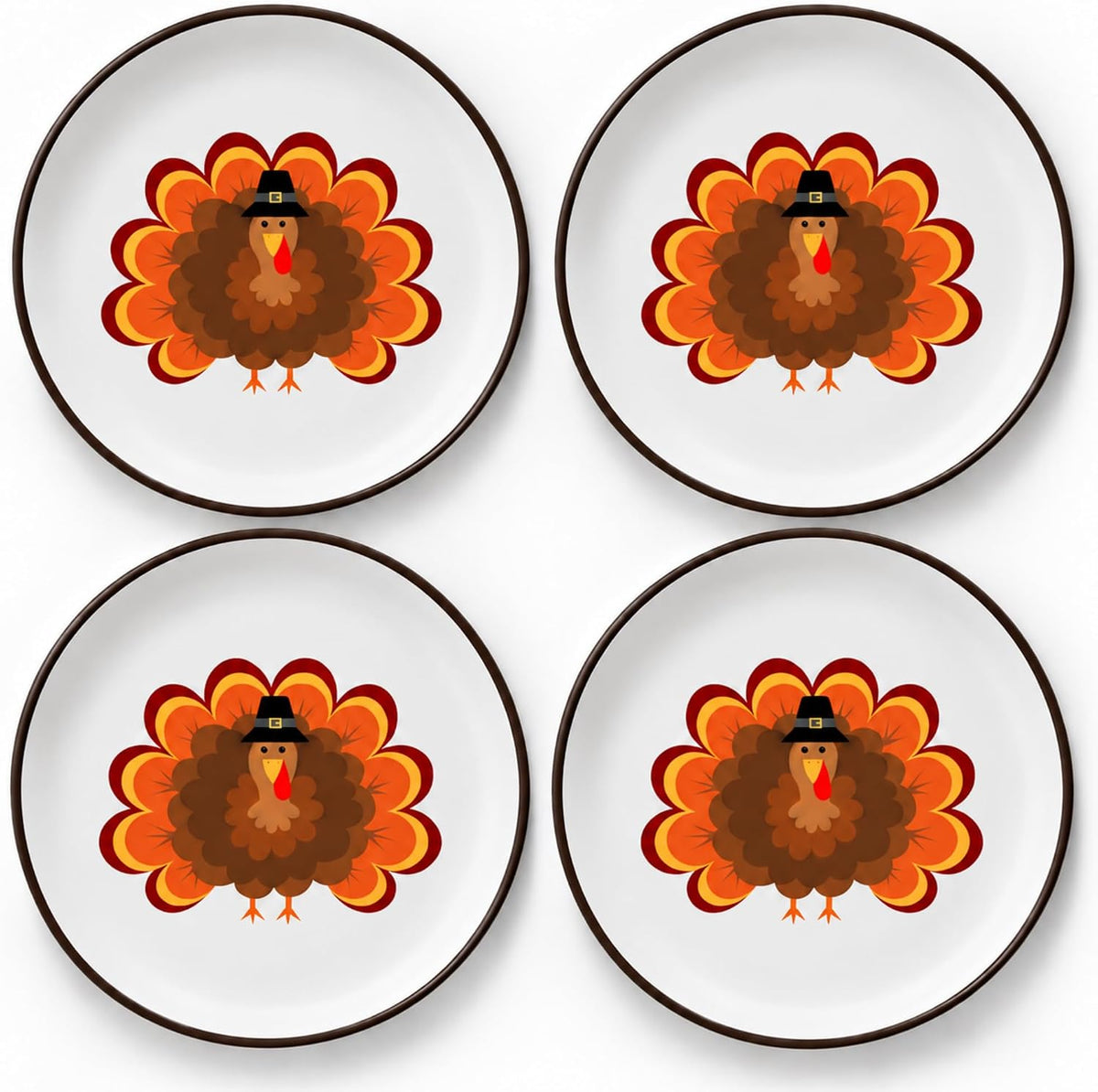 Thanksgiving Plates for Kids, Set of 4