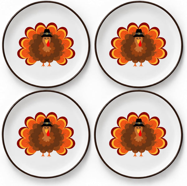 Thanksgiving Plates for Kids, Set of 4