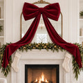 Giant Burgundy Red Velvet Christmas Tree Topper Bow 31.5"x79"