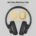 Oraolo Mission 200 Bluetooth Headphones, Over-Ear Bluetooth 5.3 Headset, 3 EQ Modes 60H Playtime, Low Latency HiFi Deep Bass for PC Cellphone Home Black