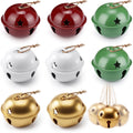 Zhengmy 16 Pcs Large Christmas Jingle Star Bell Xmas Ornament, Gold
