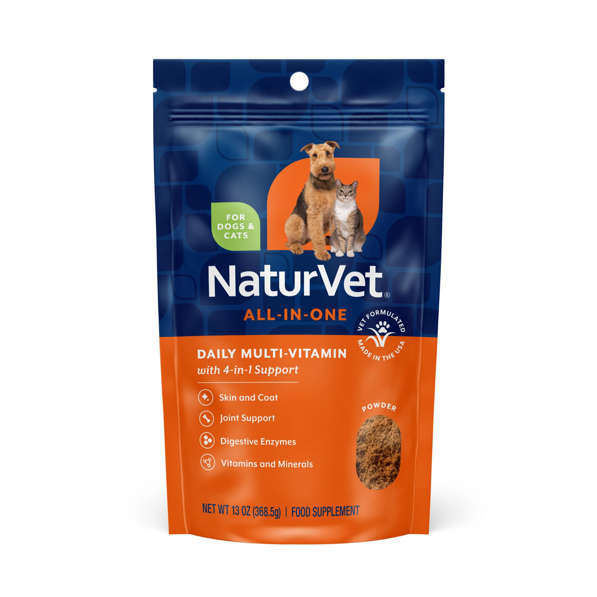 NaturVet All-in-One Dog Supplement - for Joint Support, Digestion, Skin, Coat Care – Dog Multivitamins with Minerals, Omega-3, 6, 9 – Wheat-Free Vitamins for Dogs – 240 Soft Chews