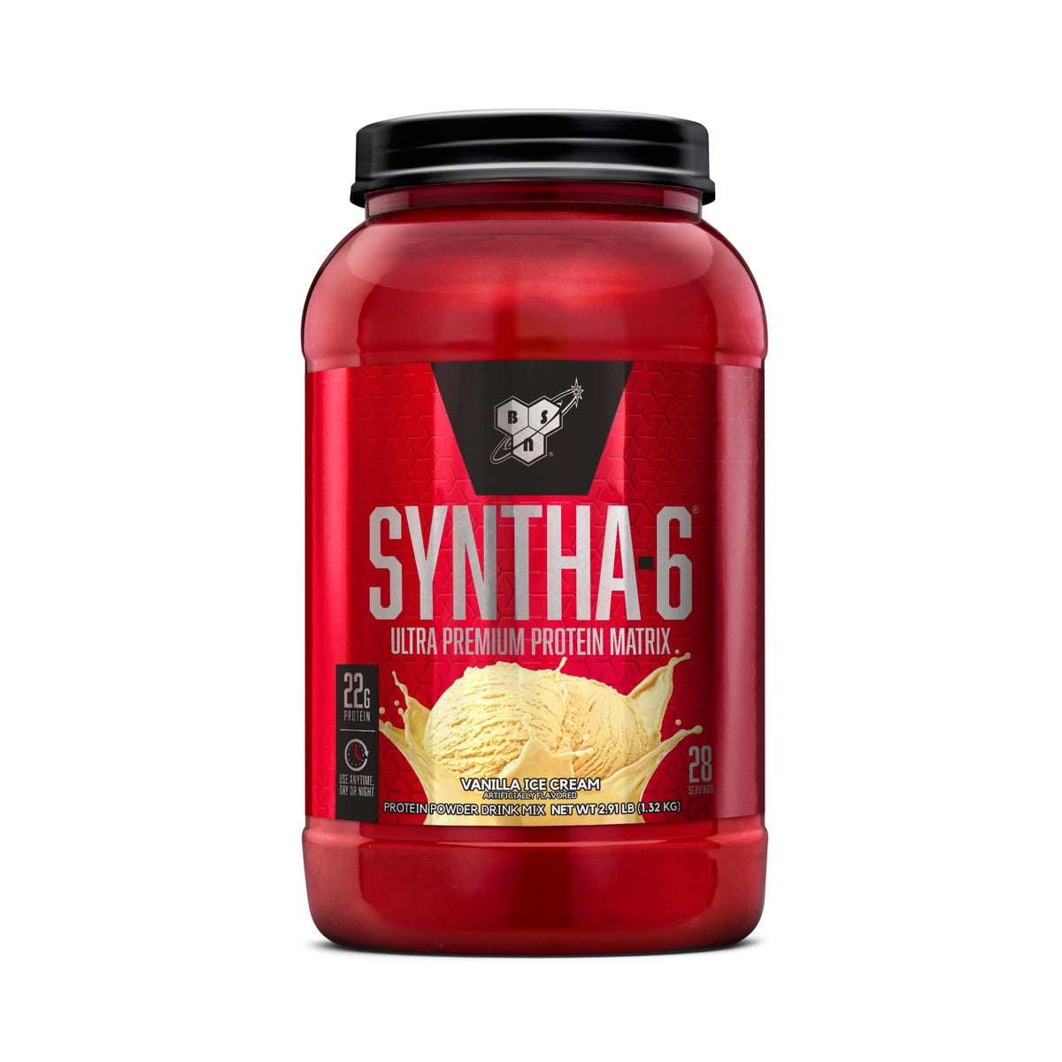 BSN SYNTHA-6 Whey Protein Powder, Micellar Casein, Milk Protein Isolate Powder, Vanilla Ice Cream, 5 Pounds, 48 Servings (Pack of 1) - Package May Vary
