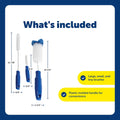 PetSafe Drinkwell Dog and Cat Water Fountain Cleaning Kit, 3 Brushes, Blue, 1 3/8', 1 5/8', 2' brushes (535855) | 3-Brush Set, Plastic-Wrapped Steel Shafts Resist Rust, Flared Sponge Tip for Deep Cleaning, Fits All Drinkwell Fountains