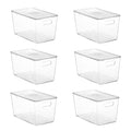 Vtopmart 6 Pack Clear Stackable Storage Bins with Lids, Large Plastic Containers with Handle for Pantry Organizer and Storage,Perfect for Bathroom,Cabinet,Kitchen,Fridge,Closet Organization