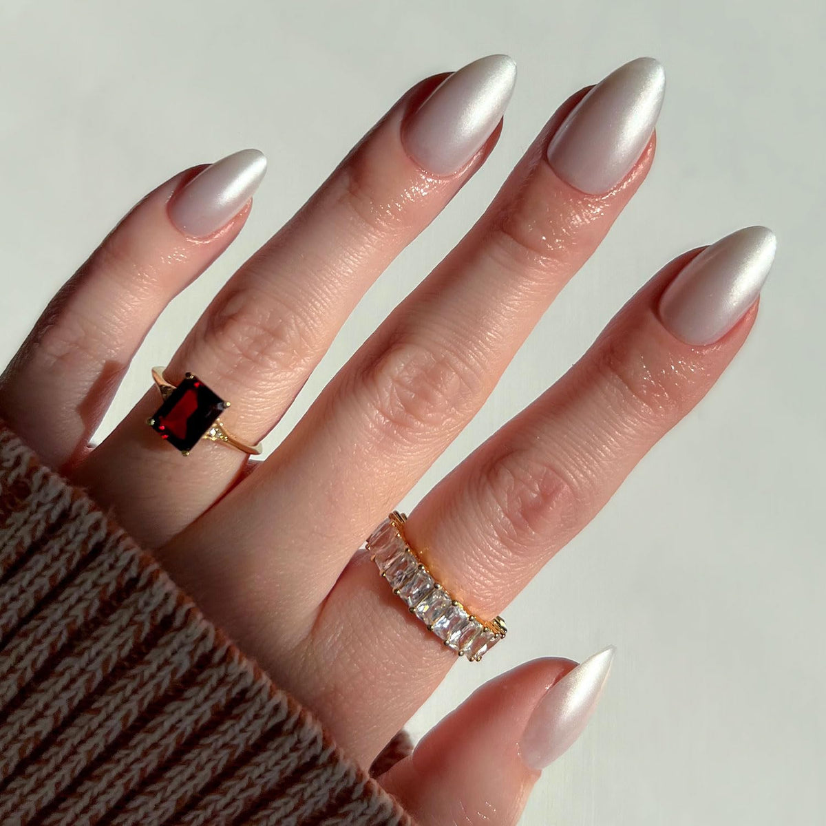 Glamnetic Press On Nails - Short Round, Glossy Fake Nails 30 Pc Full Kit | Neutral press on nails, 12 sizes. Everyday glue-on set. Waterproof, chip-resistant, up to 2 weeks wear