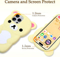IAIYOXI Soft Silicone Bear Case for iPhone 15, Cute 3D Cartoon Teddy Bear Designed, Protective Lovely Fun Adorable Fashion Phone Case, Kawaii Cover for Women Girls Kids, Yellow