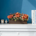 Dahey Artificial Flowers in Wood Box, Fall Centerpieces for Table Decor