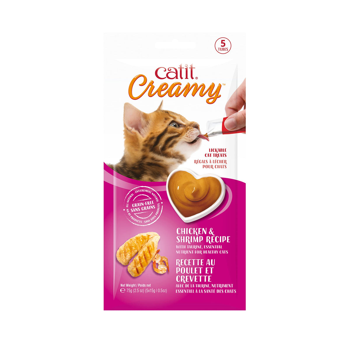 Catit Creamy Lickable Cat Treat – Healthy Variety of Flavors, 50 Pack, Hand-Feed or Serve, Nutrient-Rich Squeeze Tube, 0.5 oz Each