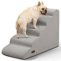 Aodisman Dog Stairs for Small Dogs and Cats,3-Step Pet Ramp for Bed & Couch | 15.7" H Non-Slip Sturdy Dog Steps with Curved Ramp for Senior,Short-Legged Dogs,Puppy and Cats to Reach Sofa or Chair,Grey