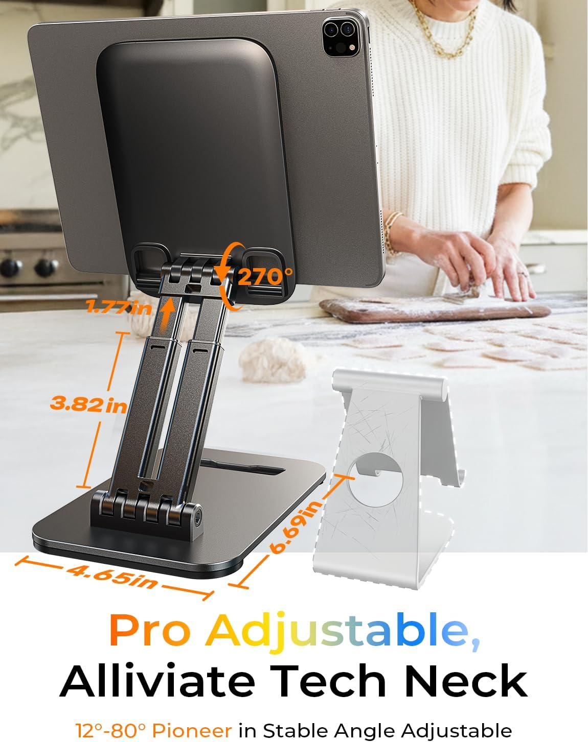 LISEN iPad Stand Tablet Holder for Desk, Kindle Accessories Stand for Apple