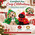 Dog Christmas Outfit Clothes, Holiday Tree Costume Cape for Small Pets，Green+Red