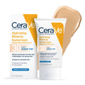 CeraVe Hydrating Mineral Sunscreen SPF 30 with Sheer Tint, Tinted Mineral Sunscreen with Zinc Oxide & Titanium Dioxide, Blends Seamlessly For Healthy Glow, Deep, 1.7 Oz