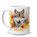 Hyturtle Fall Cat Maple Leaves Coffee Mug with Spoon Gifts on Birthday