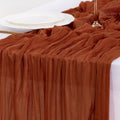 Fall Table Runner Terracotta Cheesecloth Boho Wedding Thanksgiving Decor