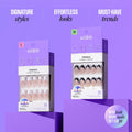 Kiss Core, Press On Nails, Nail glue included, 'Curiosity', White, Medium Size, Almond Shape, Includes 32 Nails, 2g Glue, 1 Manicure Stick, 1 Mini File