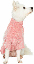 Blueberry Pet Cozy Soft Chenille Classy Striped Dog Sweater in Dusty Rose, Back Length 12", Pink Clothes for Dogs