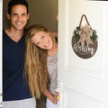 Welcome Sign for Front Door 12 in Wreath Decorations for All Seasons Brown