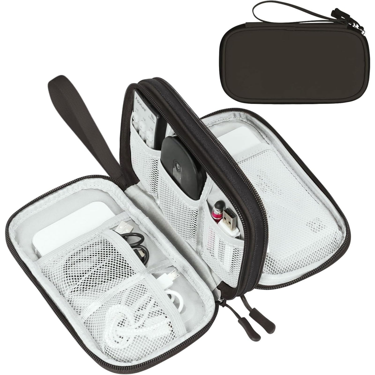 FYY Electronic Organizer, Travel Tech Pouch Bag, Cable Organizer Black