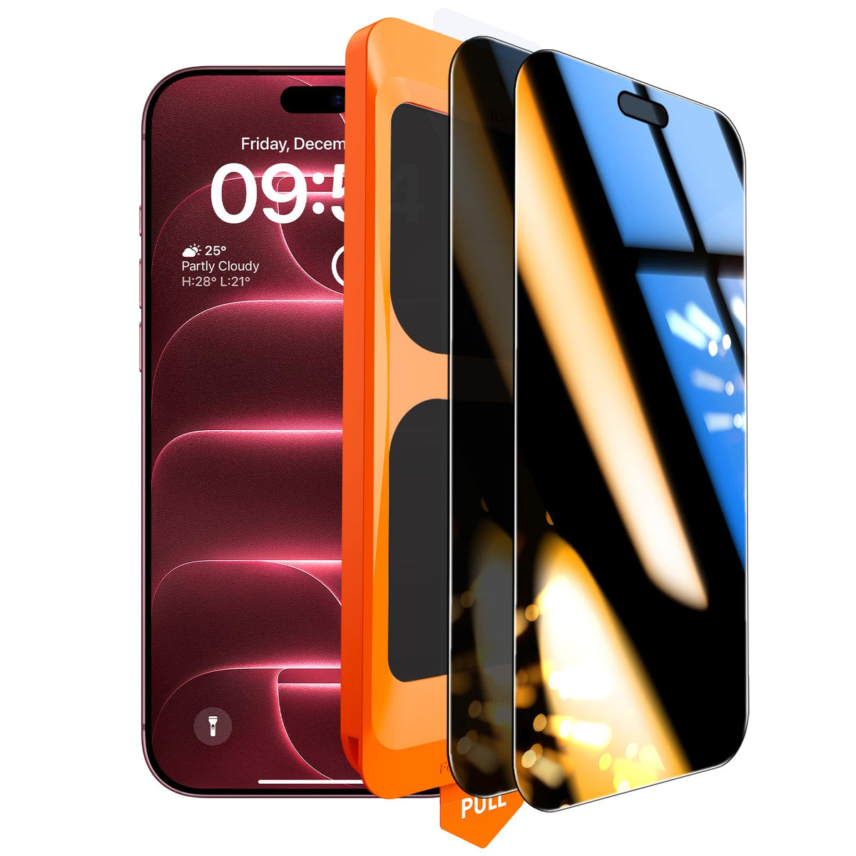 TOCOL for iPhone 15 Pro Screen Protector, Easy Installation