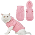 PUPTECK Winter Dog Cat Sweater Coat - Soft Cold Weather Clothes Knitwear for Kitties & Small Dogs Indoor Outdoor Walking Warm, Knitted Classic for Doggies Kitties Girls Boys, Pink M