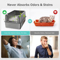 WoofiGo Enclosed Stainless Steel Cat Litter Box with Lid, XL Extra Large Litter Box for Big Cats, Metal Litter Pan High Sided, Never Absorbs Odors, Anti-Urine Leakage, Easy Cleaning, Include Scoop
