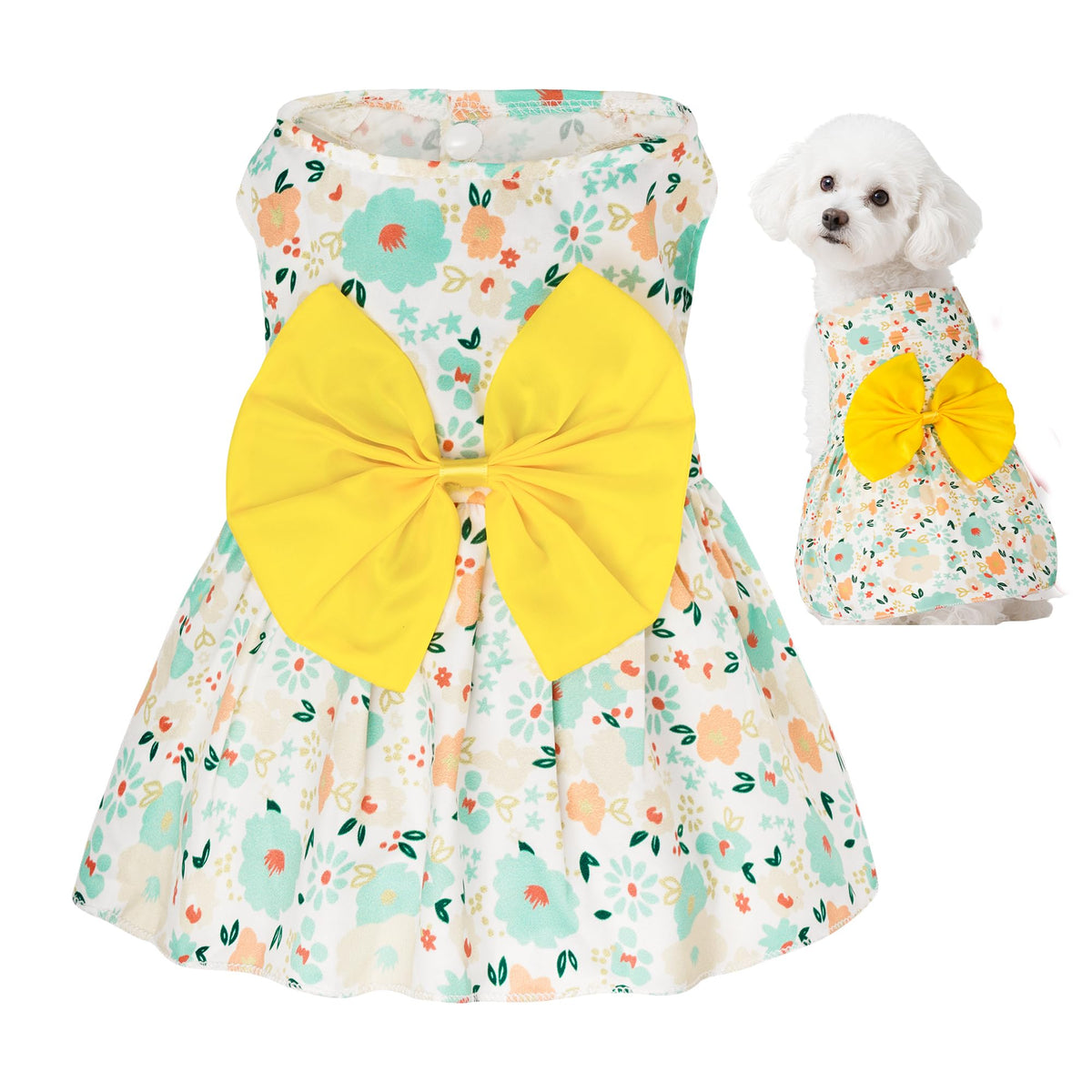choyaxo Floral Dog Dress Cute Dog Skirt Pet Dress Summer Pet Clothes for Puppy Small Cats