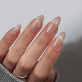 BTArtbox Press On Nails, Liquid Radiance, Medium Almond, Cat Eye, 32Ct | Lamp-Curable 4-Week Wear, Salon-Quality Natural Nails, 10-Minute Easy Daily Application, 16 Sizes, All-in-One Complete Kit