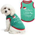 Parisian Pet Dog Tshirt - Embroidered “ Sorry Santa I Ate Your Cookies “ Dog Shirt - Lightweight Cotton Pet Christmas Outfit - Sleeveless Christmas Puppy Clothes - Shirts for Small Dogs - XXS