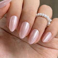 CurvLife Milky White Square Press on Nails Short, Soft Gel Fake Nails with Clean Nude Apricot Design Full Cover False Nails Glossy Nude Glue on Nails Artificial Stick on Nails for Women