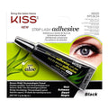 Kiss Black Strip Lash Adhesive with Aloe, Dermatologist Tested, Formaldehyde Free, Non-Irritant, Contact Lens Friendly, Secure Hold, Contains Latex, with Control Nozzle Tip, 0.24 Ounce