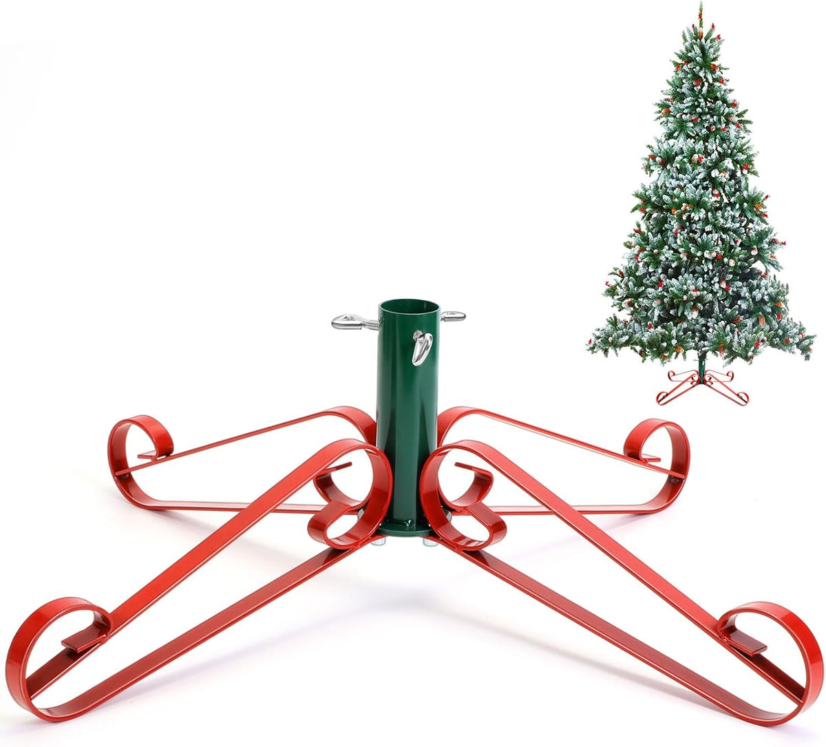 Foilswirl Christmas Tree Stand for Artificial Fake Tree 4 to 8 FT, Mix