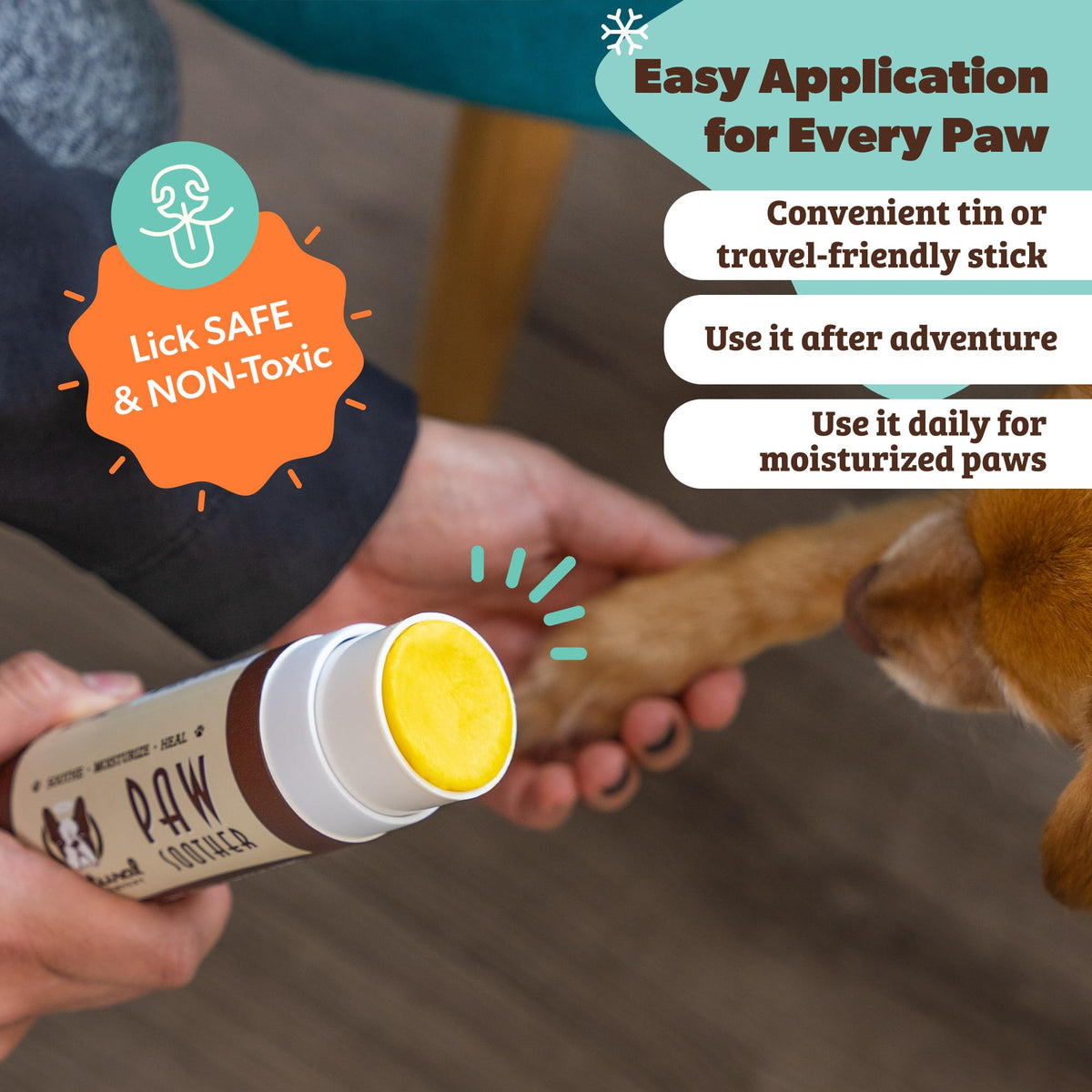 Natural Dog Company Paw Soother Dog Paw Balm, 2 oz Stick | Moisturizes Dry Cracked Paws, Coconut Oil & Calendula, For Walks, Hot Pavement, Beach, Hiking, Daily Paw Care