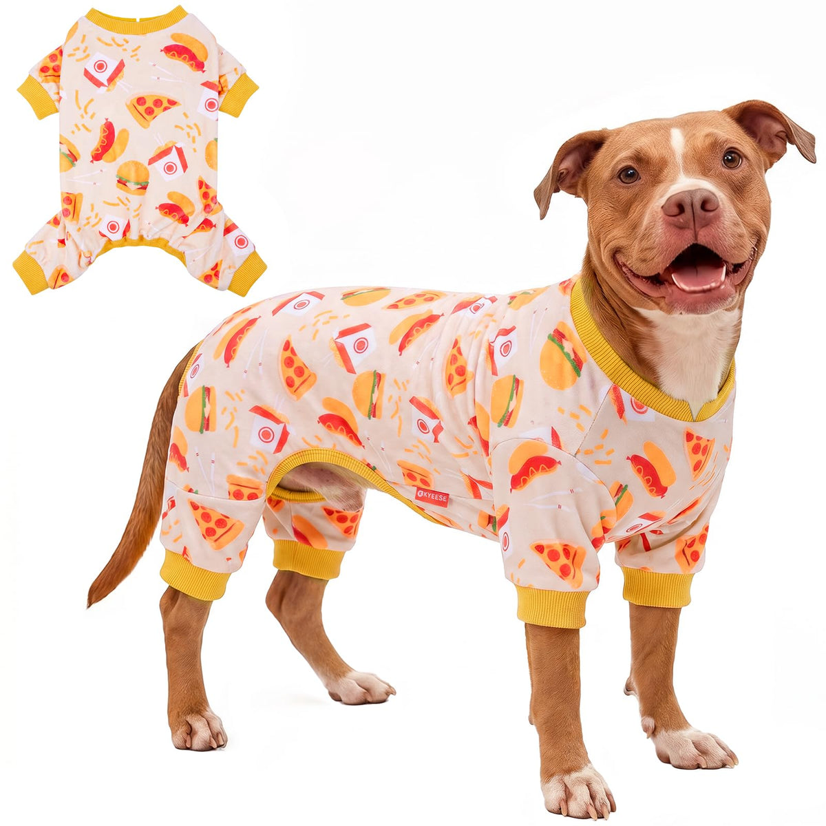 KYEESE Dog Christmas Pajamas for Small Dog Velvet Onesie with Red Snowflake