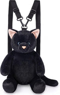 Cat Shaped Purse for Women Crossbody Bag Plush Black Funny Furry Fuzzy Shoulder Bag Cute Animal Purse(Black Cat)