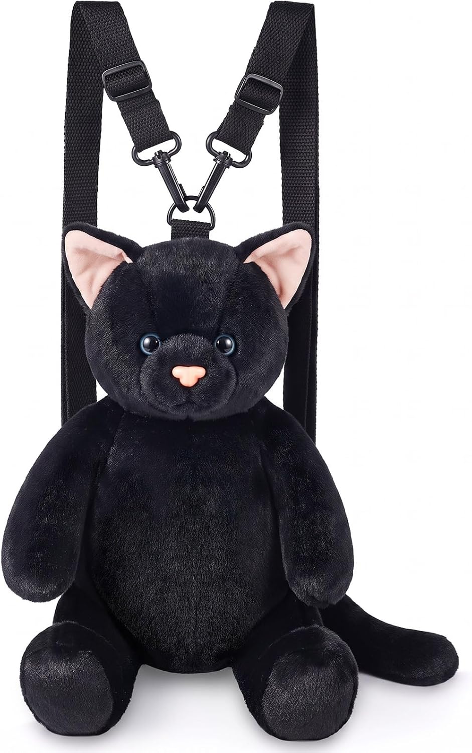 Cat Shaped Purse for Women Crossbody Bag Plush Black Funny Furry Fuzzy Shoulder Bag Cute Animal Purse(Black Cat)