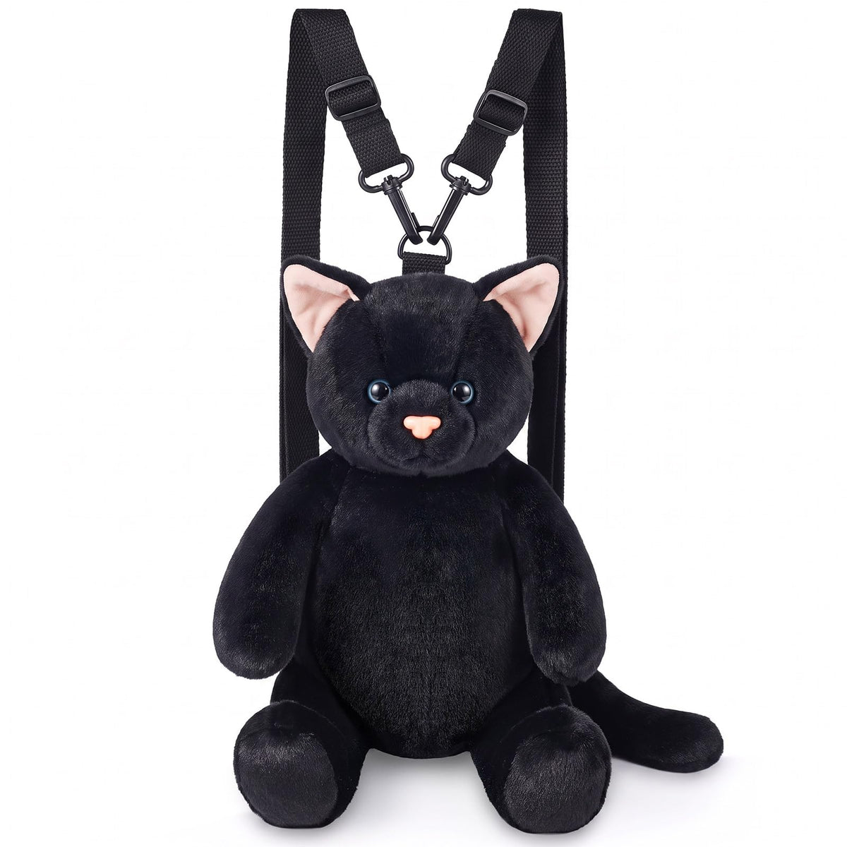 Cat Shaped Purse for Women Crossbody Bag Plush Black Funny Furry Fuzzy Shoulder Bag Cute Animal Purse(Black Cat)