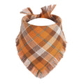 Fall Dog Bandana 1PCS Large, Autumn Thanksgiving Orange Plaid Scarf