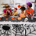 Halloween Table Runner, Black Lace Spider Web Table Runners for Halloween Decor/Party Dinner Table Decoration 18 x 72Inch