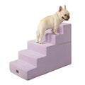EHEYCIGA Dog Stairs for Bed 18" H, 4-Step Dog Steps for High Bed, Pet Steps for Small Dogs and Cats, Non-Slip Balanced Pet Ramp Indoor, Grey