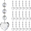 Crystal Snowflake Ornaments Christmas Tree Decorations 30-Pack Hanging Clear Acrylic Snowflake Christmas Tree Ornaments Winter Wonderland Home Decor Indoor, Snow Flake Star Xmas Holiday Party Supplies